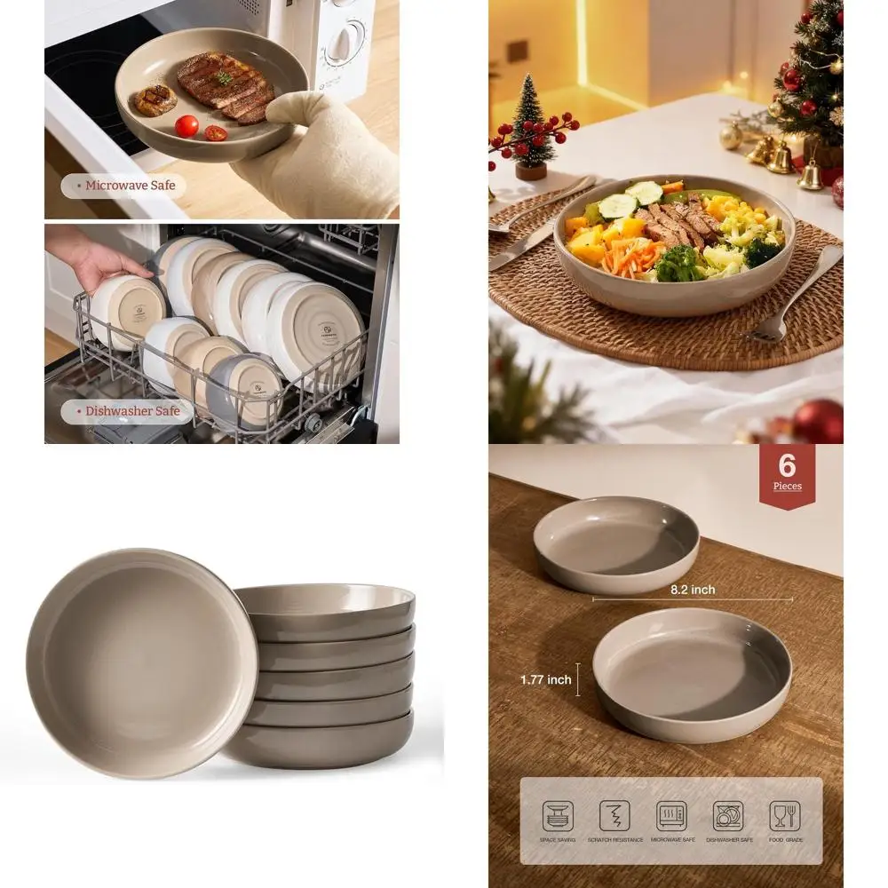 

Набор из 6 коричневых мисок для пасты и салатов — идеально подходят для подарков на новоселье, День благодарения и Рождество.