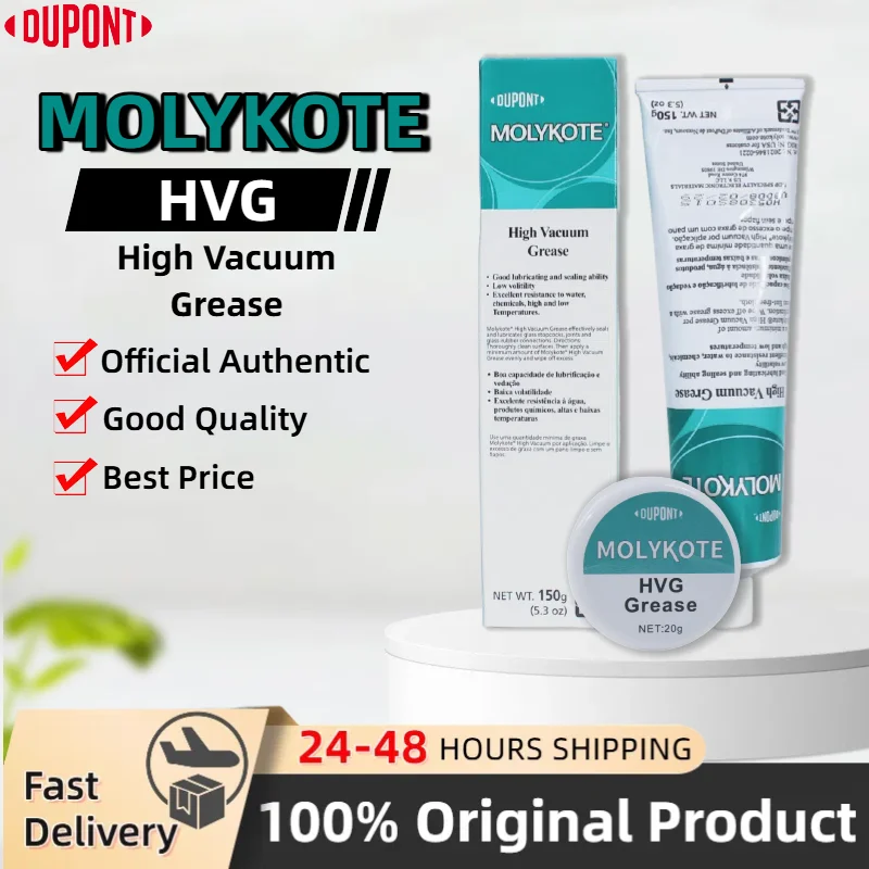Original DuPont Molykote HVG High Vacuum Grease Silicone Grease Sealing Grease Multi purpose for O-Ring Plug Valve 150G