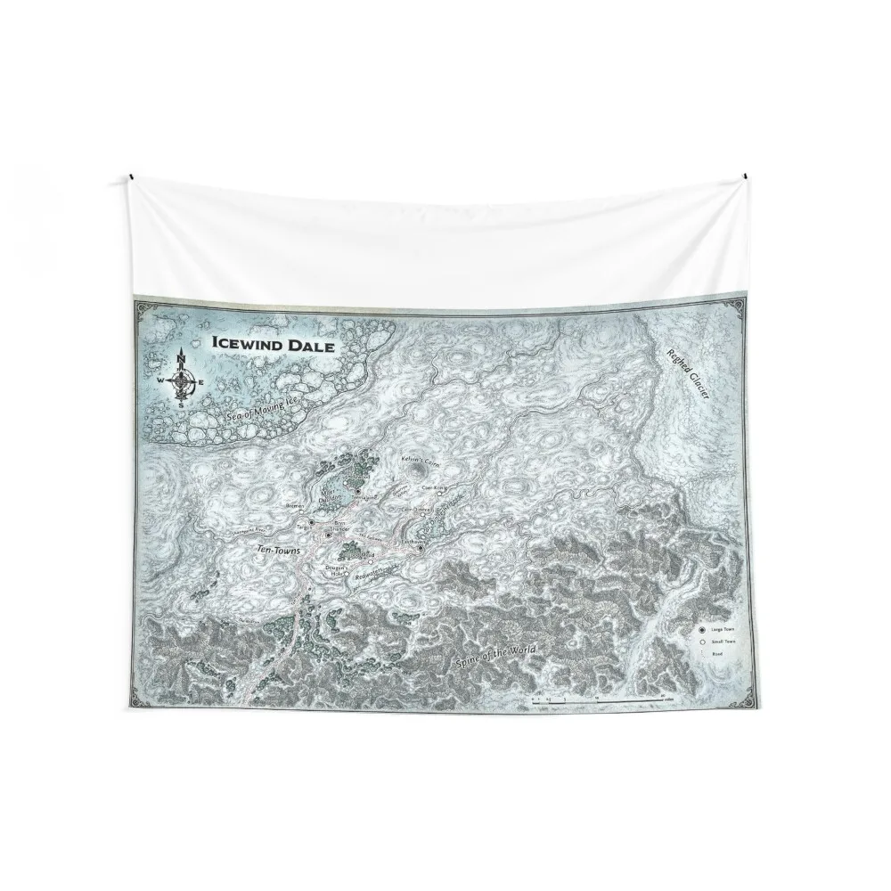 Dungeons and Dragons Icewind Dale Rime of the Frostmaiden Map Tapestry Wallpaper Room Decor Cute Tapestry