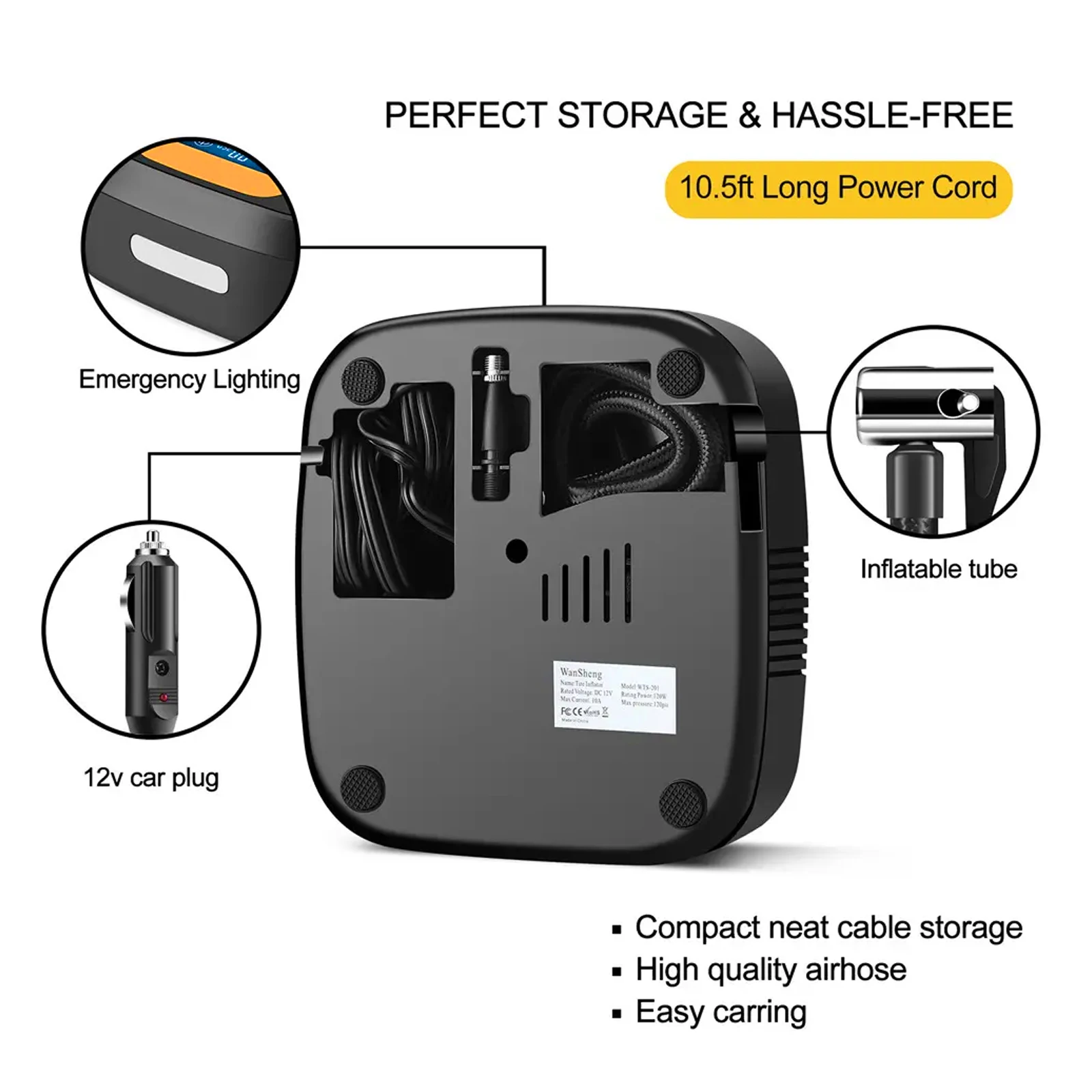 150PSI 車のインフレータポンプワイヤレスポータブル車のタイヤ電動インフレータポンプハイパワーインフレータポンプ