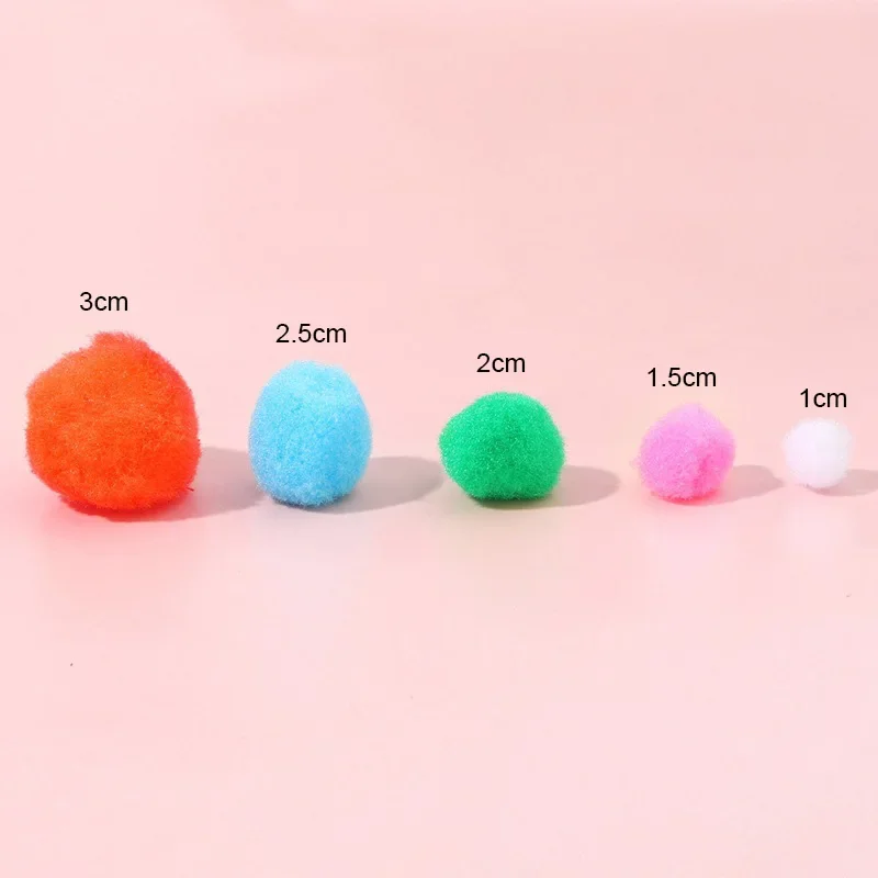 10-30mm Pom Pom Fur Balls Fluffy Soft PomPoms Multicolor Pompoms Fur Ball High-Elastic Diy Hand-sewn Craft Children's Toys makin