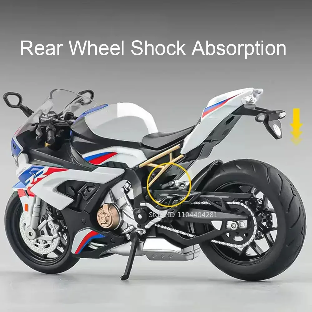 1:12 Kawasaki 400H2R S1000RR Modell Motorrad Spielzeug Legierung Diecast Auto Vorderrad Lenkung mit Licht Motorrad Spielzeug für Kind Geschenk – Detail 3