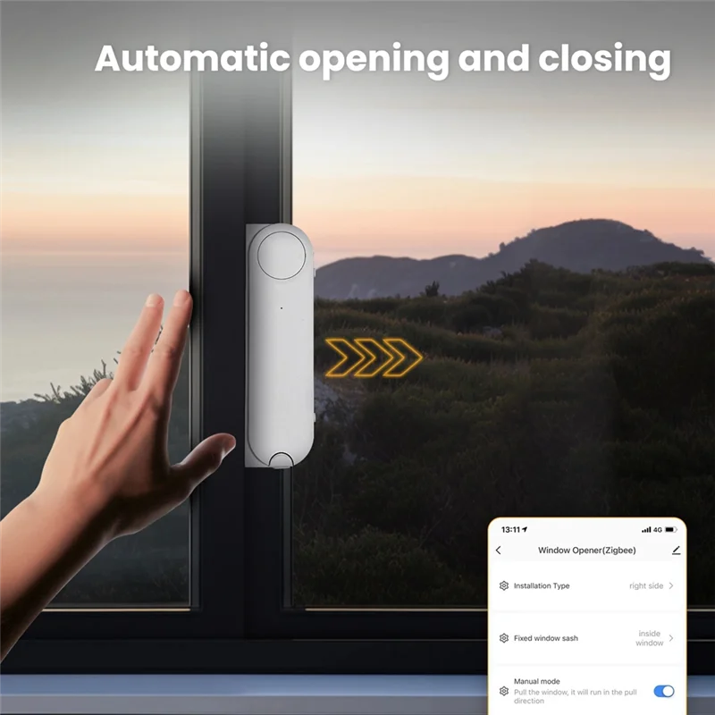 ABRU-Tuya Zigbee Smart Sliding Window Pusher Automatic Opener Closer Solar Charging App Remote Control For Alexa Google Home