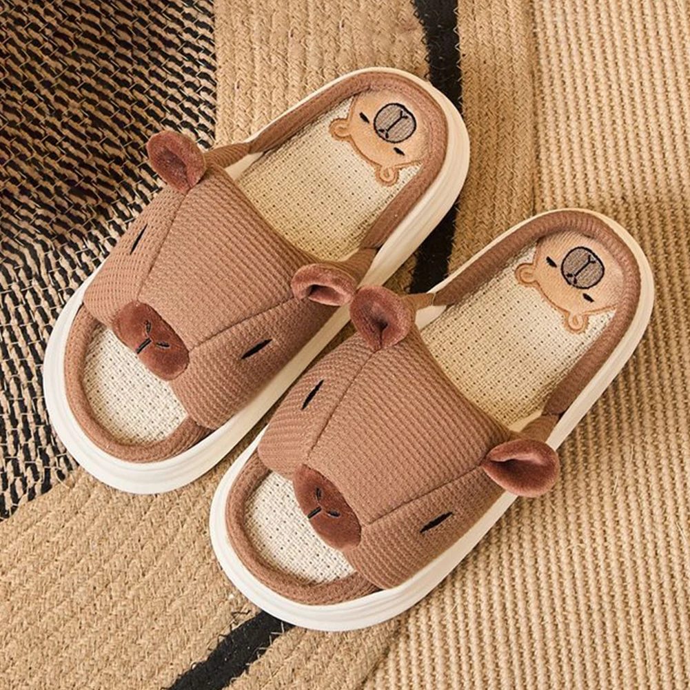 

Open Toe Capybara Slippers Cute Animal Slippers Anti Slip Cute Slip-on Slippers Comfortable Cartoon Capybara Slides for 4 Season