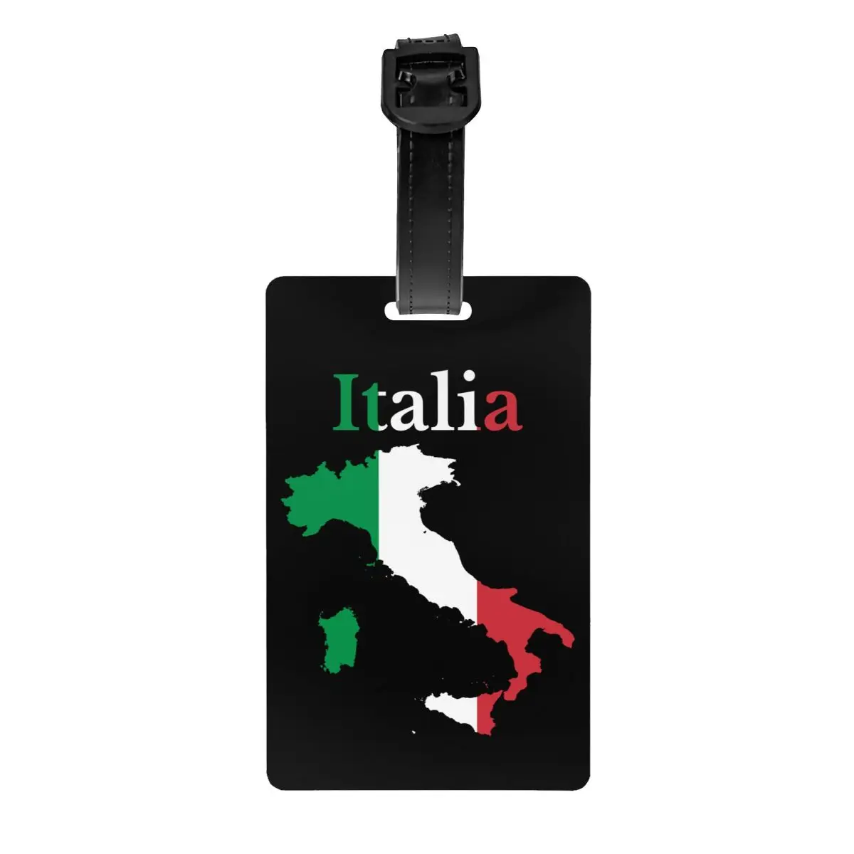 

Custom Italy Map Flag Luggage Tag With Name Card Italian Patriotic Privacy Cover ID Label for Travel Bag Suitcase