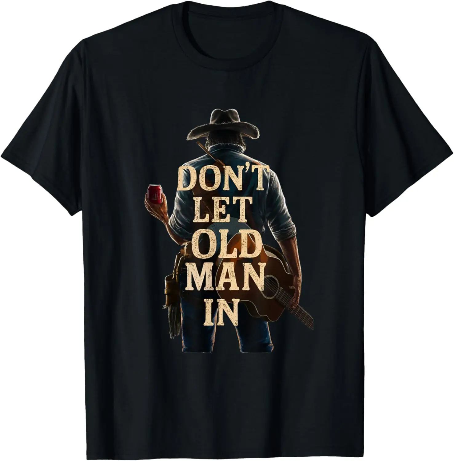 Don't Let Old Man In Country Western Guitar T-Shirt