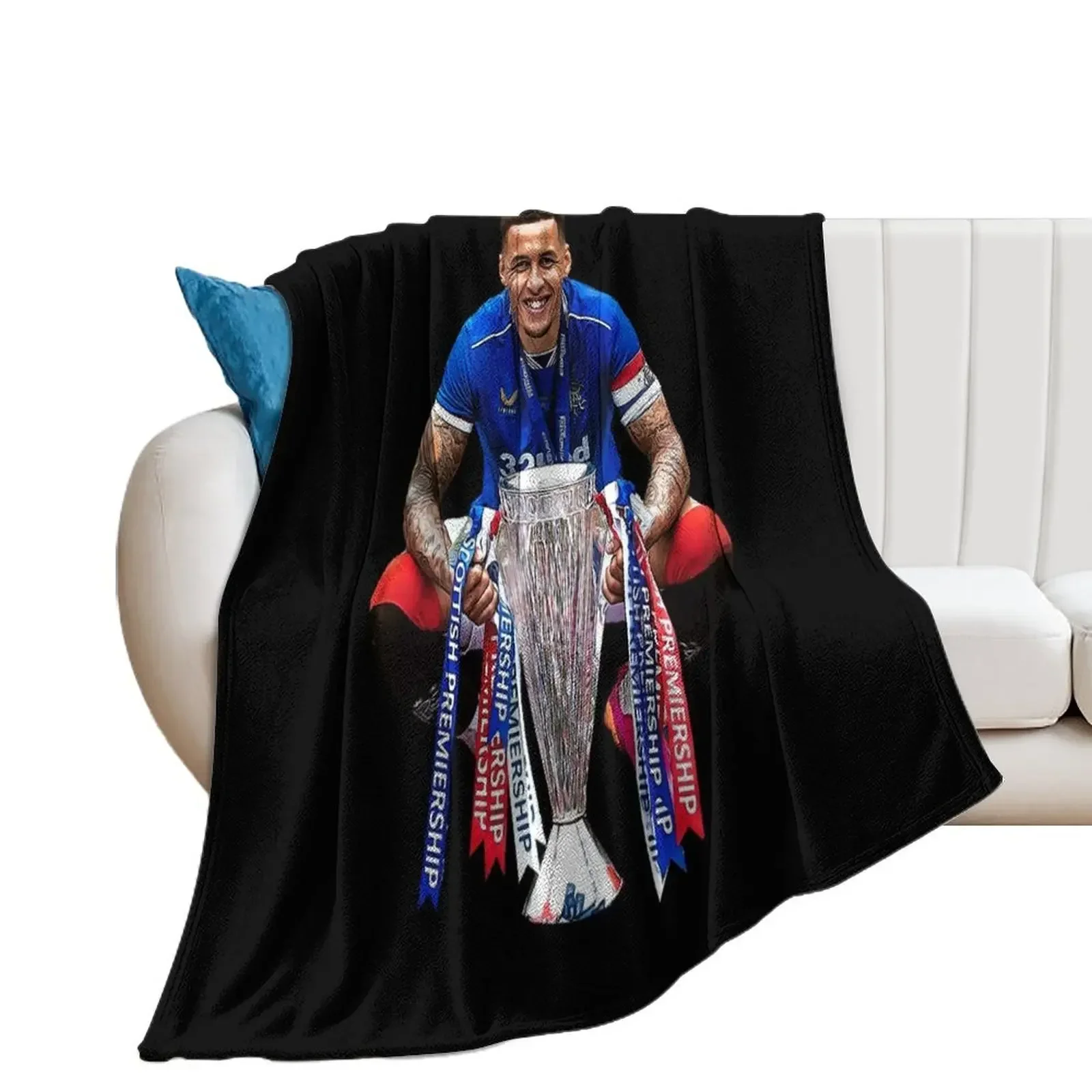 James Tavernier Celebration with Trophy Throw Blanket Thins Warm Hairys Decorative Beds Blankets