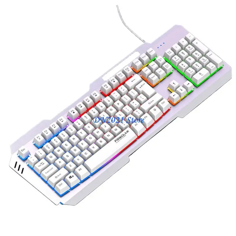 F3KE DS600 Ergonomic Corded Keyboard With 19 Anti Ghosting And Anti Slip Design