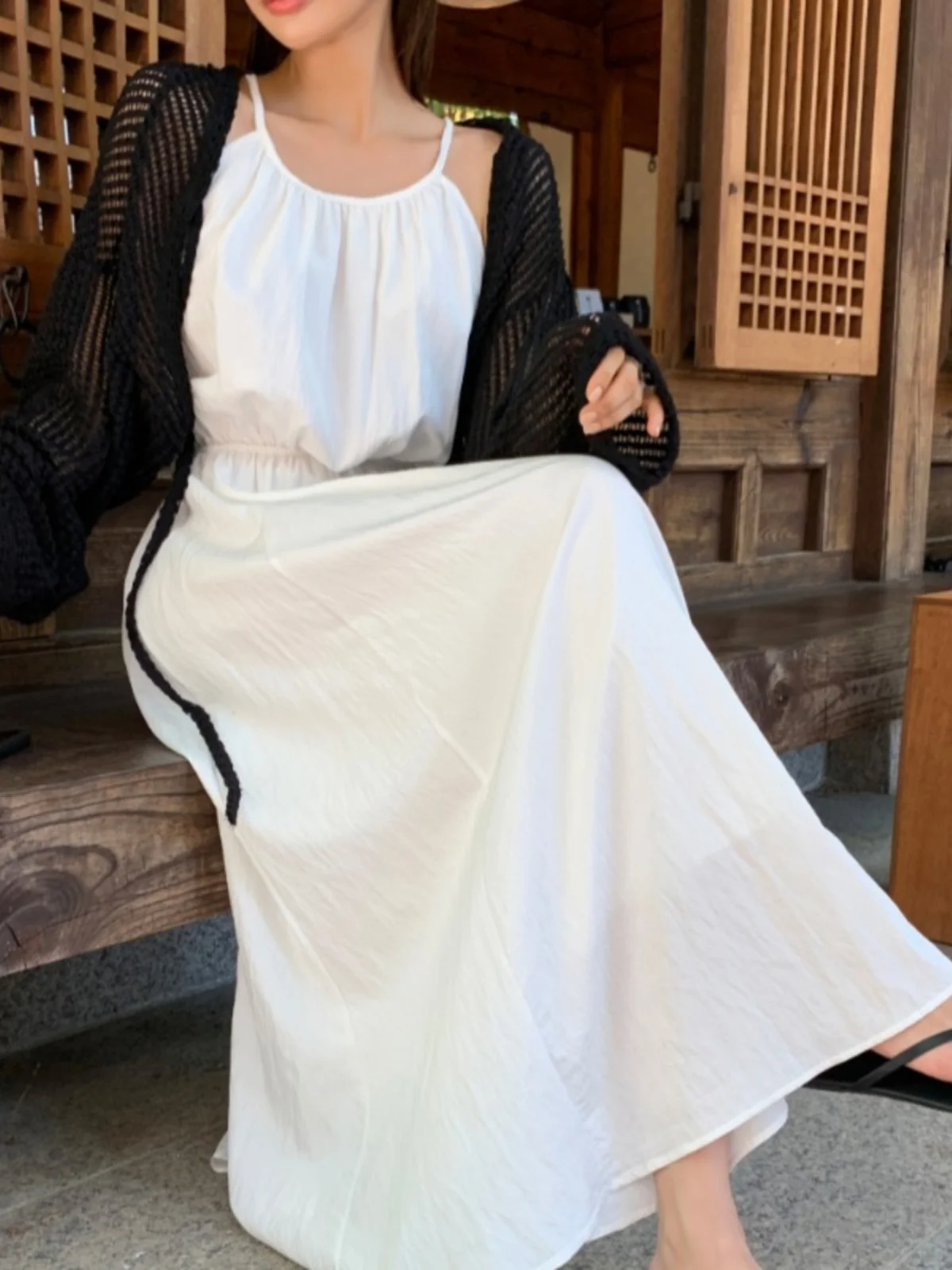 Chique zomer casual eenvoudig ontwerp uitgehold bal taille cinched Svel Neline Dr damesvest Dr Koreaanse Sle...