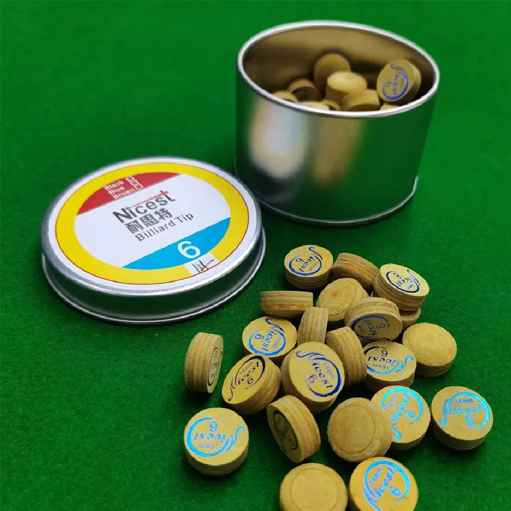 

10 шт., 14 мм, наконечники для бильярдного кия, головка M, твердость, 6 слоев, запеченная кожа, аксессуары для бильярдной головки