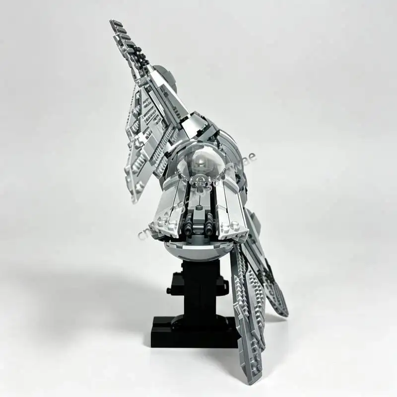 1380PCS Gauntlet Starfighter MOC Space Ship Model Custom Puzzle DIY Assembly Creative Building Blocks Sci Fi Toy Collection Gift