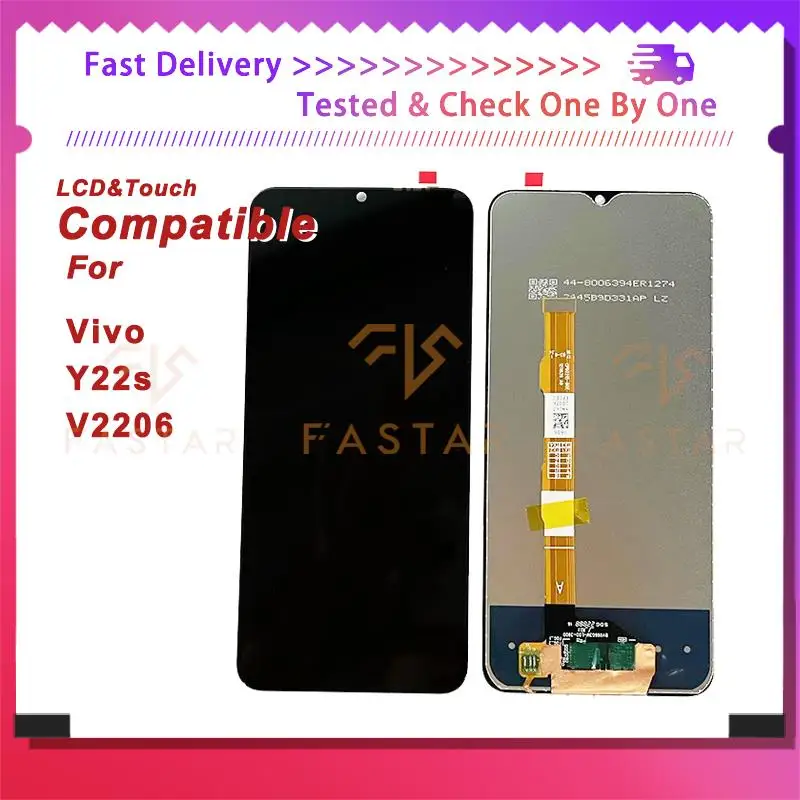 

6.55"Original For VIVO Y22s V2206 LCD Display Touch Digitizer Assembly Replacement Phone Screen vivo Y22s lcd