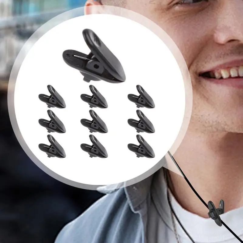 10PCS Earphone Cable Clips Rotatable Headphone Line Clothing Clip Collar Detachable Cuff Clamp Hook Loop Earphone Accessories