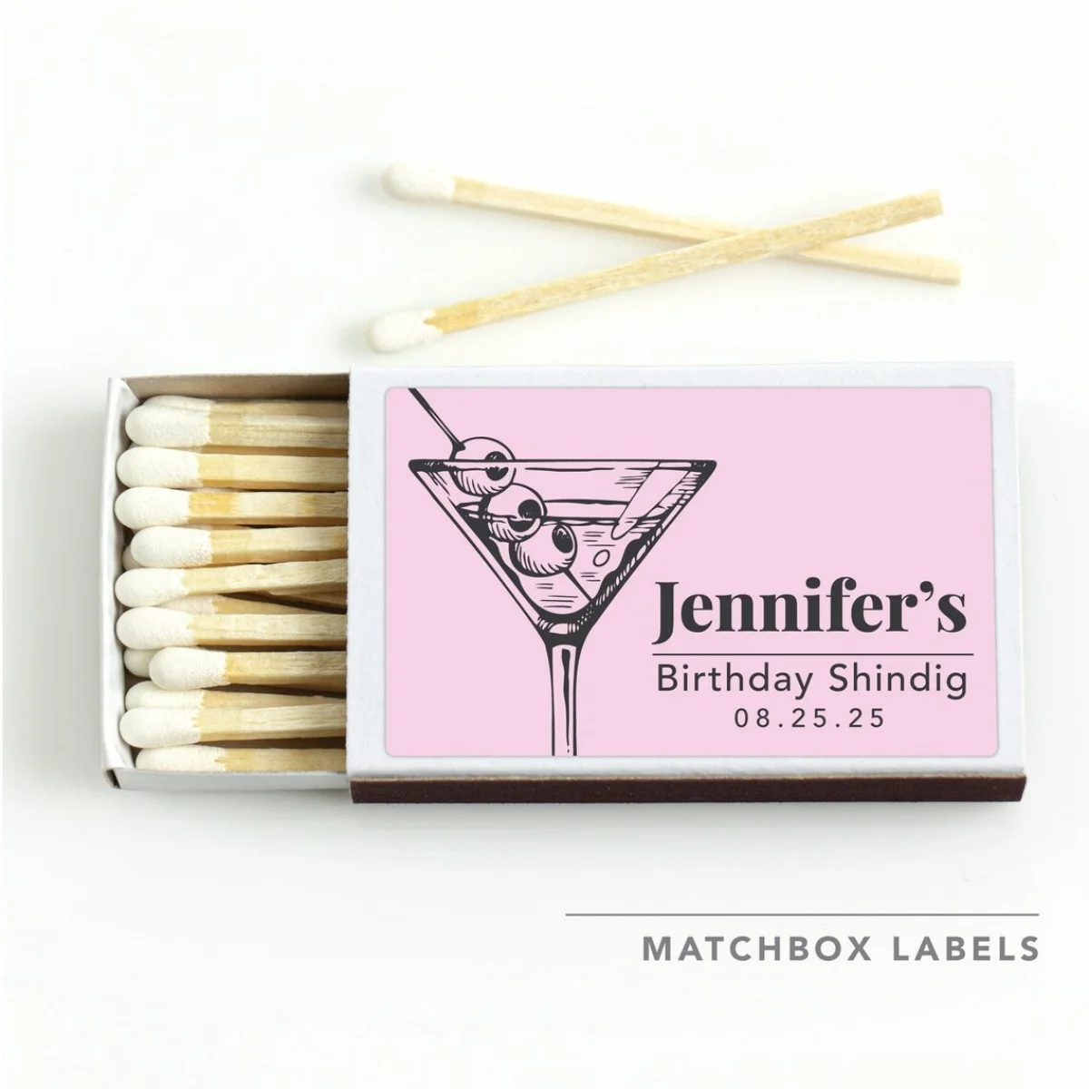 

BULK Match Boxes + Labels SET OF 50 - Personalized Texts - Party Favor - Wedding - Birthday - House Warming - Apartment Use - Bu