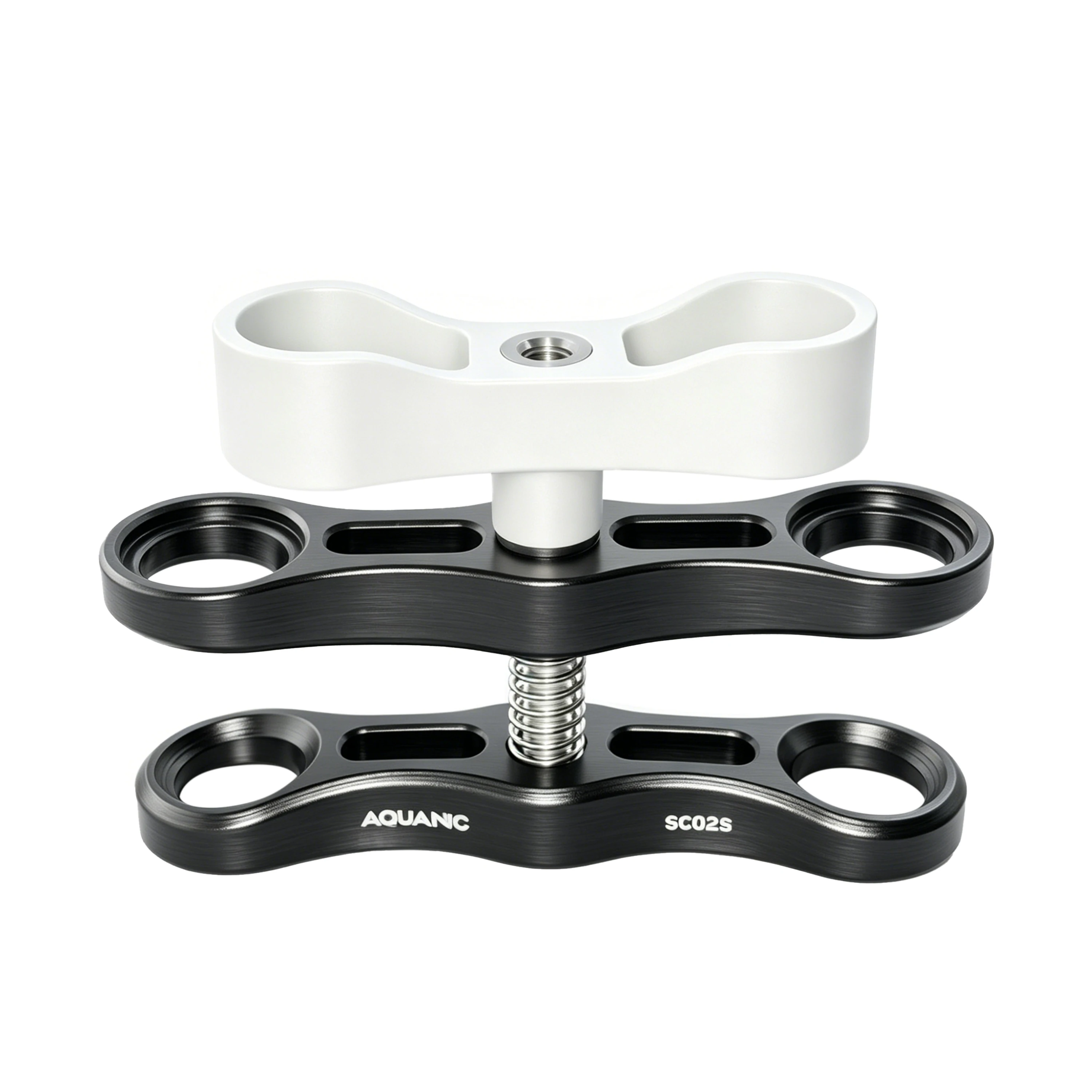 Nitescuba Diving Extended 2 Holes Clamp Butterfly Clip Diving Clamp for Ball Mount Adapter Light Arm Tray Bracket Camera Housing