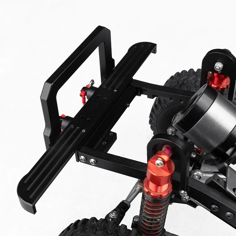 YEAHRUN parachoques delantero de Metal con ganchos de cabrestante Hardware de montaje para 1/10 coche trepador de control remoto D90 D110 piezas de RC-4WD