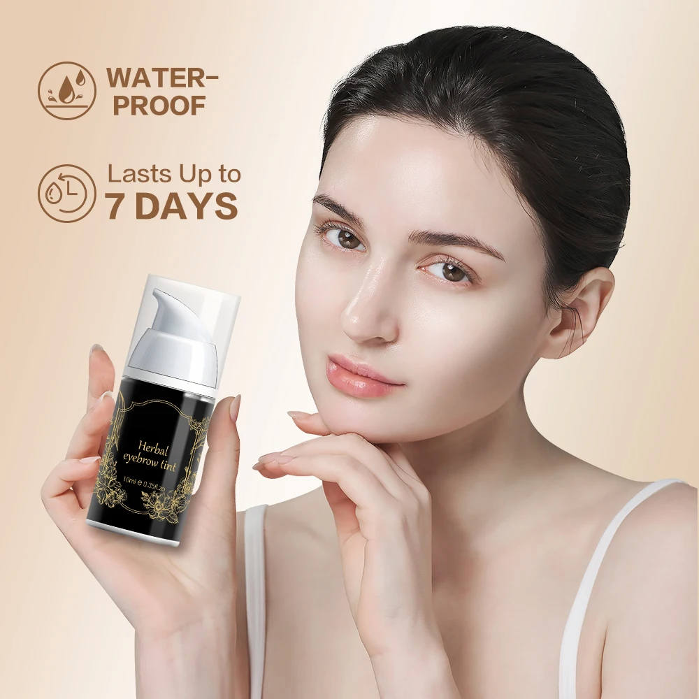 Henna do brwi DIY w domu, czarno-brązowy, naturalnie wyglądający wzmacniacz brwi, wodoodporny, długotrwały zestaw do farbowania brwi, 6 kolorów