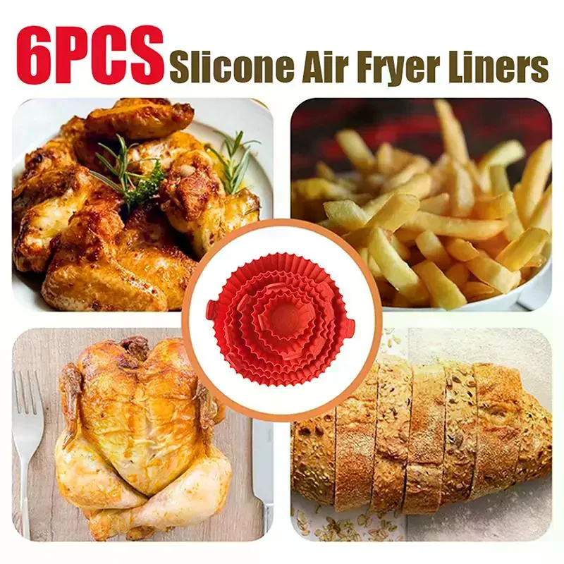 Air Fryer Silicone Tray Baking Mat Fried Basket Liner Pot Holder Grill Pan Replacement Bakeware Pizza Pan For Healthy Cooking view 4