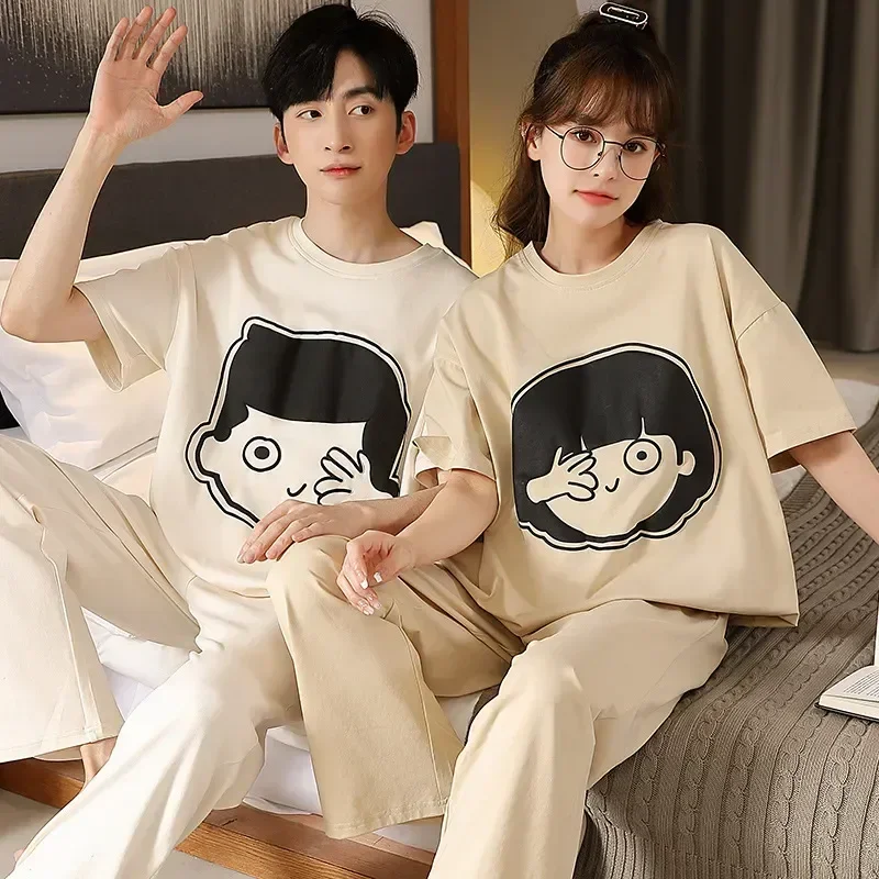 

Lover Cotton & Freeship Sleepwear Couple Family Homewear Sets Women Casual Night Spring Men Pijama Pajamas