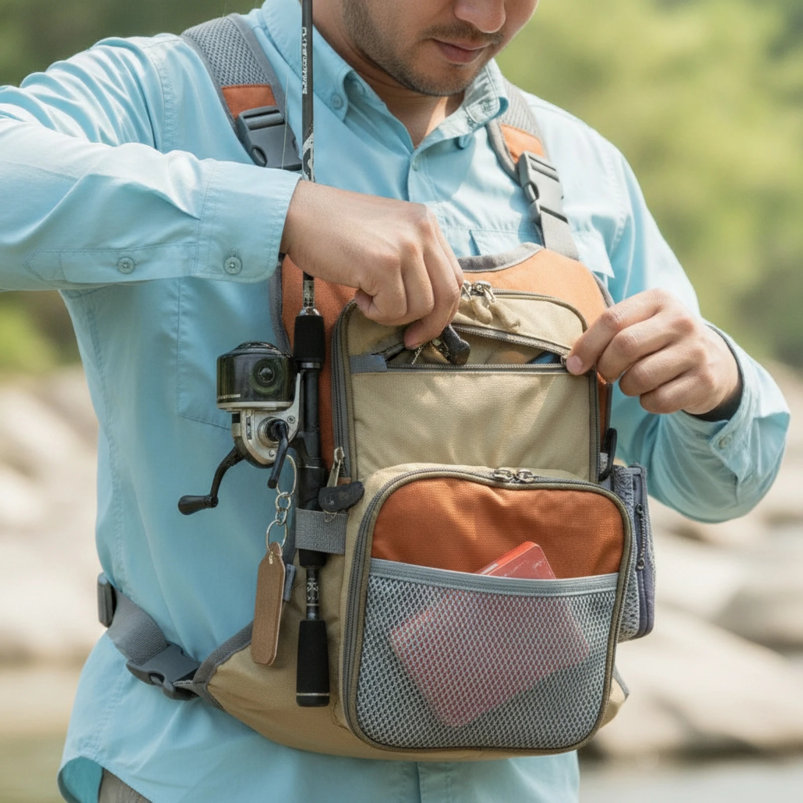 Fishing Vest - Fishing Chest Pack Compact Fishing Vest