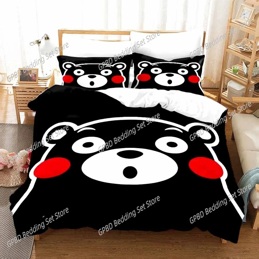 

3D Print Kawaii Cartoon Comics Kumamon Bedding Set Single Twin Double Queen King Cal King Size Bed Linen Set
