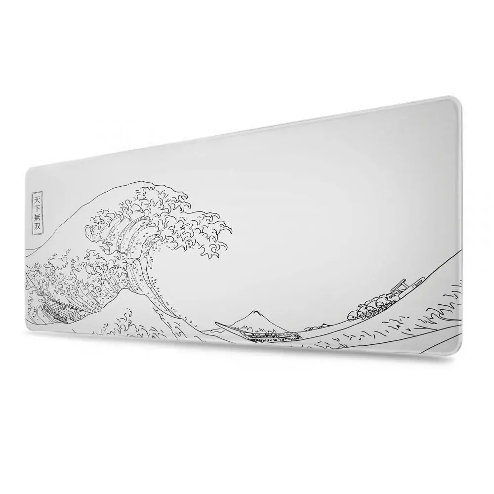 Mousepad Computer XL MousePads Keyboard Pad Mouse Mat Japan Black Sea Wave Gamer Soft Office Carpet Table Mat Desktop Mouse Pad