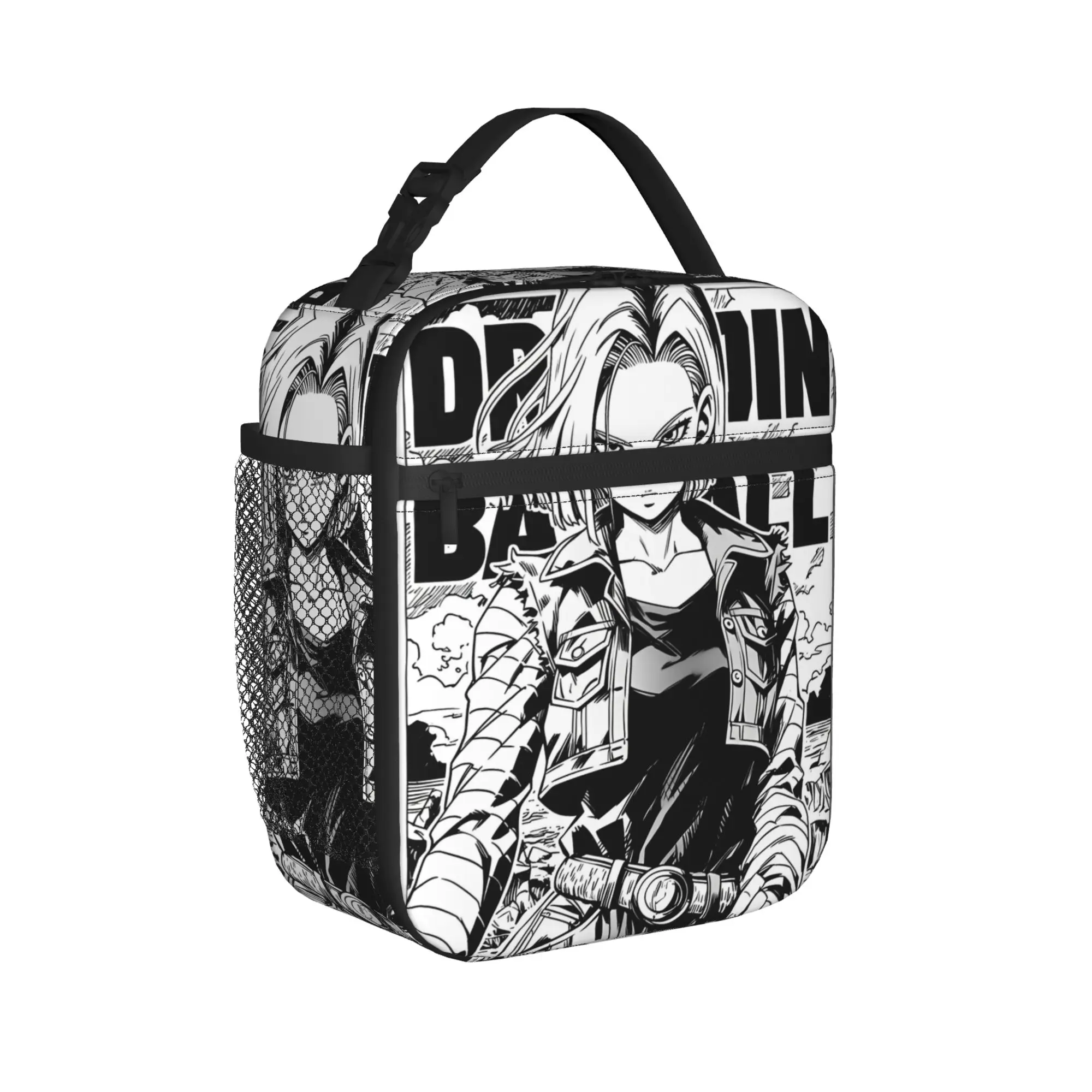 

Android 18 DBZ Insulated Lunch Bag Large Reusable Cooler Bag Tote Lunch Box School Outdoor Girl Boy