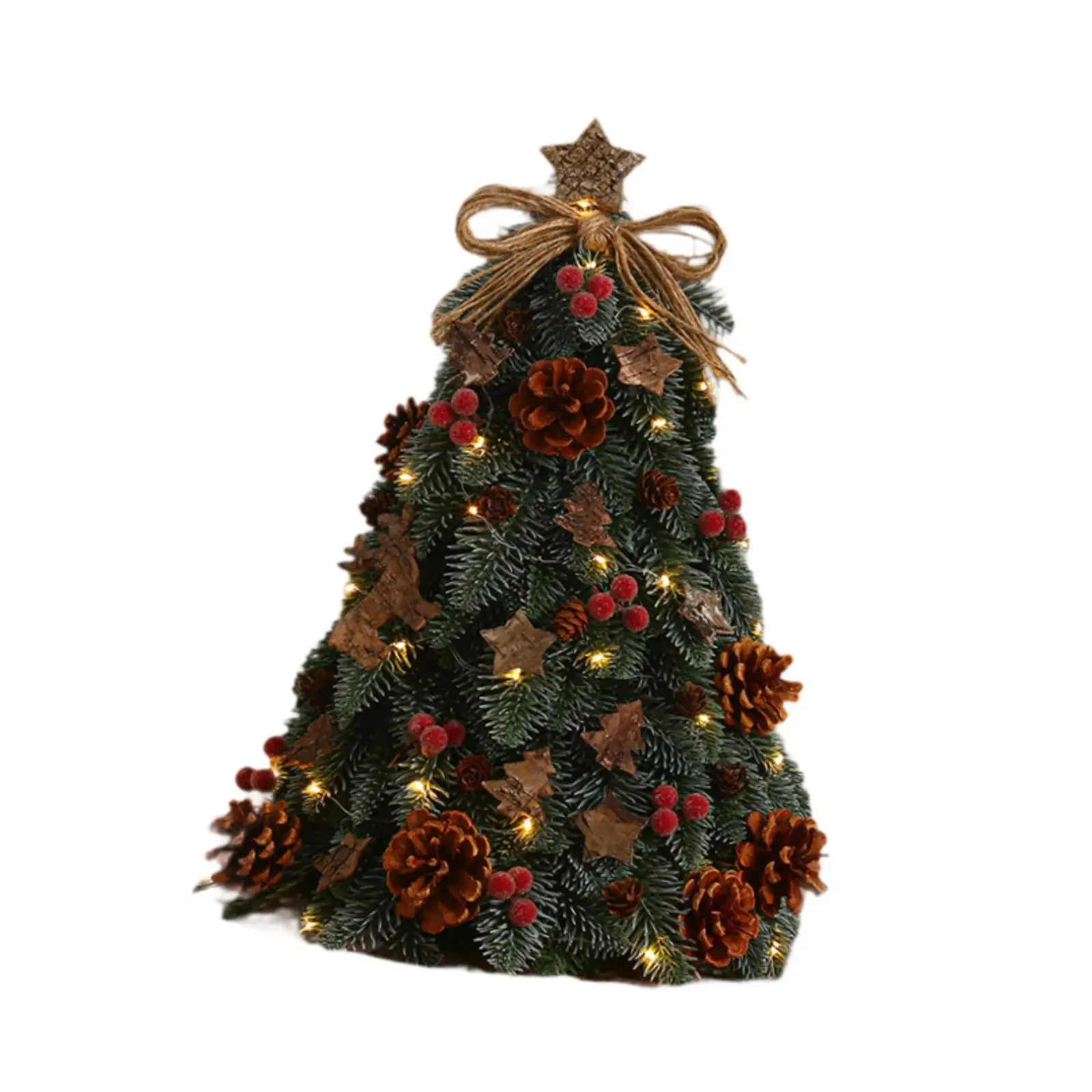 Artificial Christmas Tree Tall 16inch Christmas Party Decoration with Ornaments for Garden Bedroom Farmhouse Yard Christmas