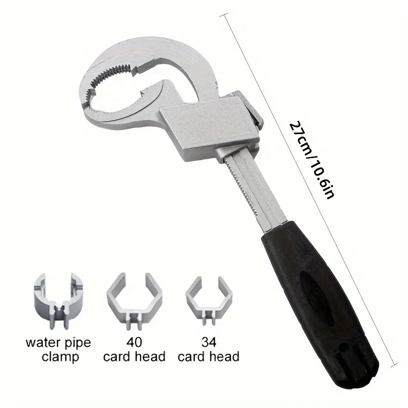 Multi purpose sink wrench, bathroom wrench, arc toothed wrench, movable board, plumbing installation sink tool