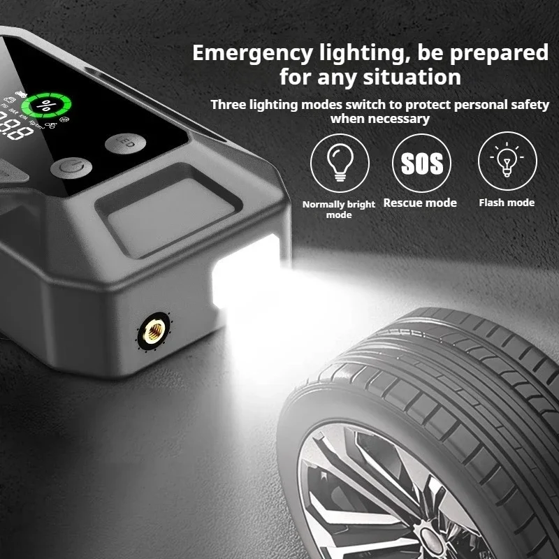 New 12V 8000mAh Portable Car Jump Starter with LED Light Power Bank for 12V 9.5L Fuel Vehicle、6.5L Diesel Vehicles