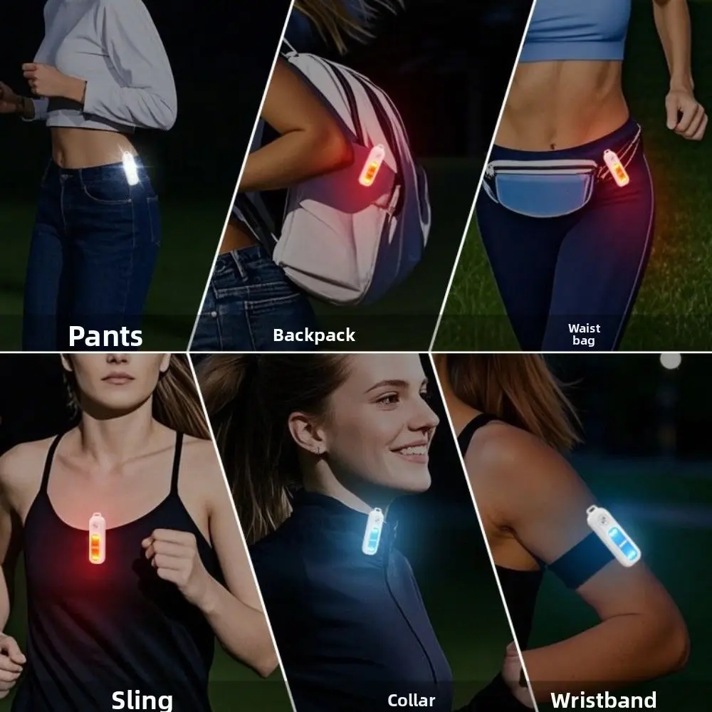 130dB Night Running Safety Warning Light with Back Clip with Keychain Safe Sound Personal Alarm Mini LED Light