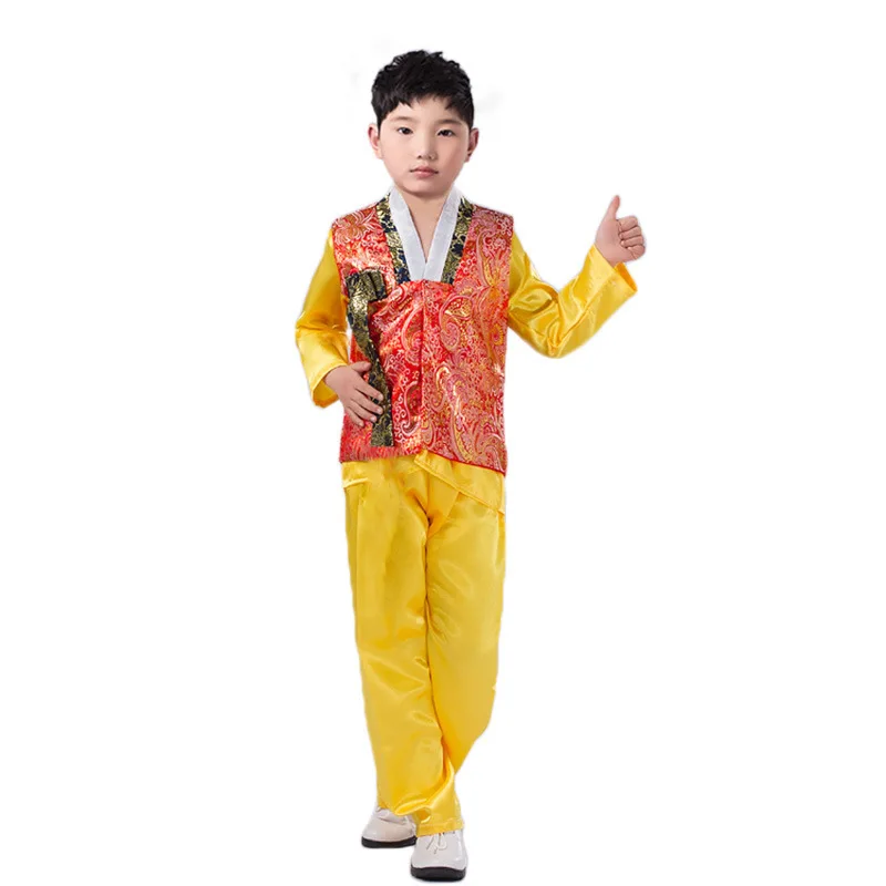 Summer Children Korean National Costume Male Traditional Korean Hanbok 3 PCS Kids Asian National Korean Traditional Clothing