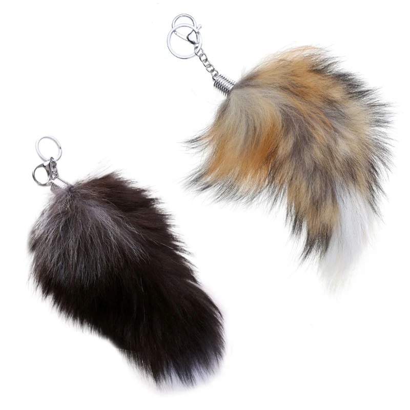 

Tail Keychain Wolf Tail Keyring Cosplays Toy Foxes Costume Bag Hangings Charm N7YF