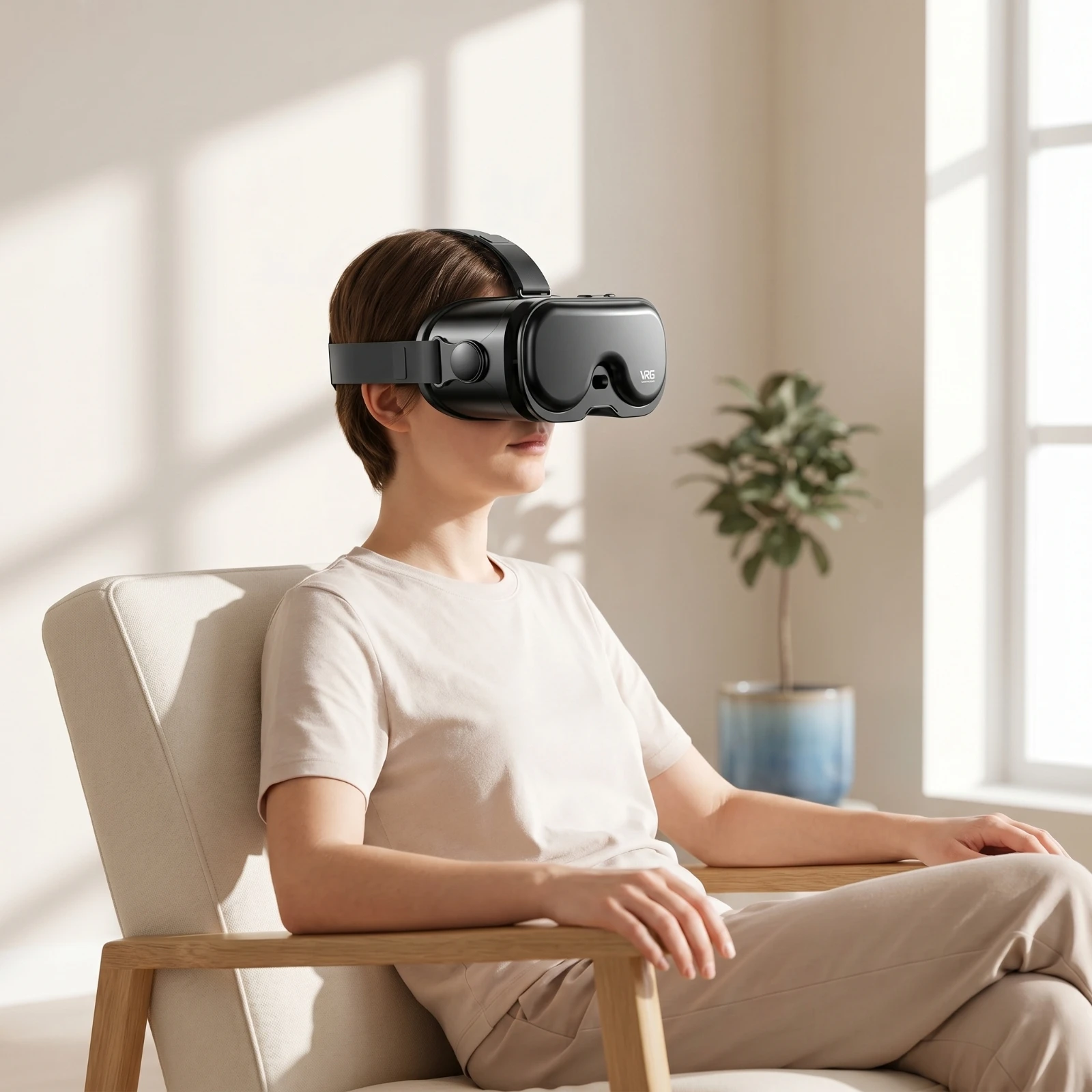 Óculos VR para Telefone, Headset 3D com Lentes Ajustáveis, Óculos de Realidade Simulada com Filtro de Luz Azul, Imersivo para Gamers