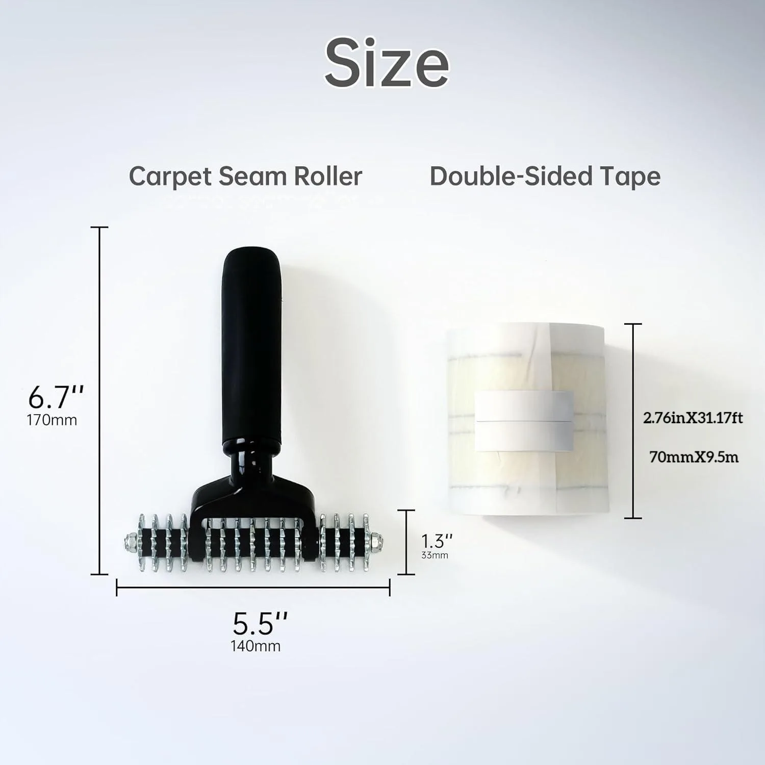 Carpet Repair Kit with 5 Star Roller Seam Leveler 31 Double Side Carpet Joining Tape