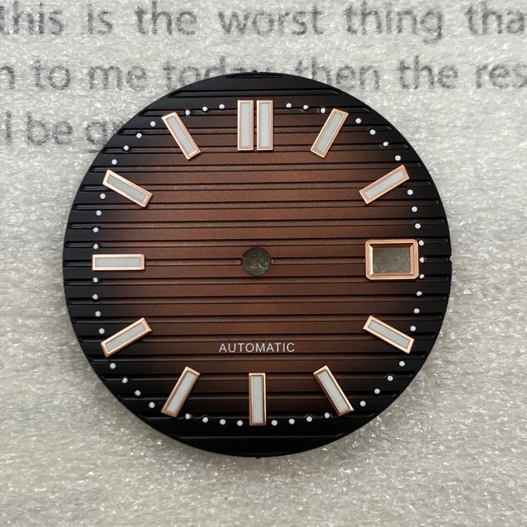30.5mm No Logo Dial For NH35/NH36 Automatic Movement Green Luminous Strip Nail Watch Modification Accessories Custom Logo
