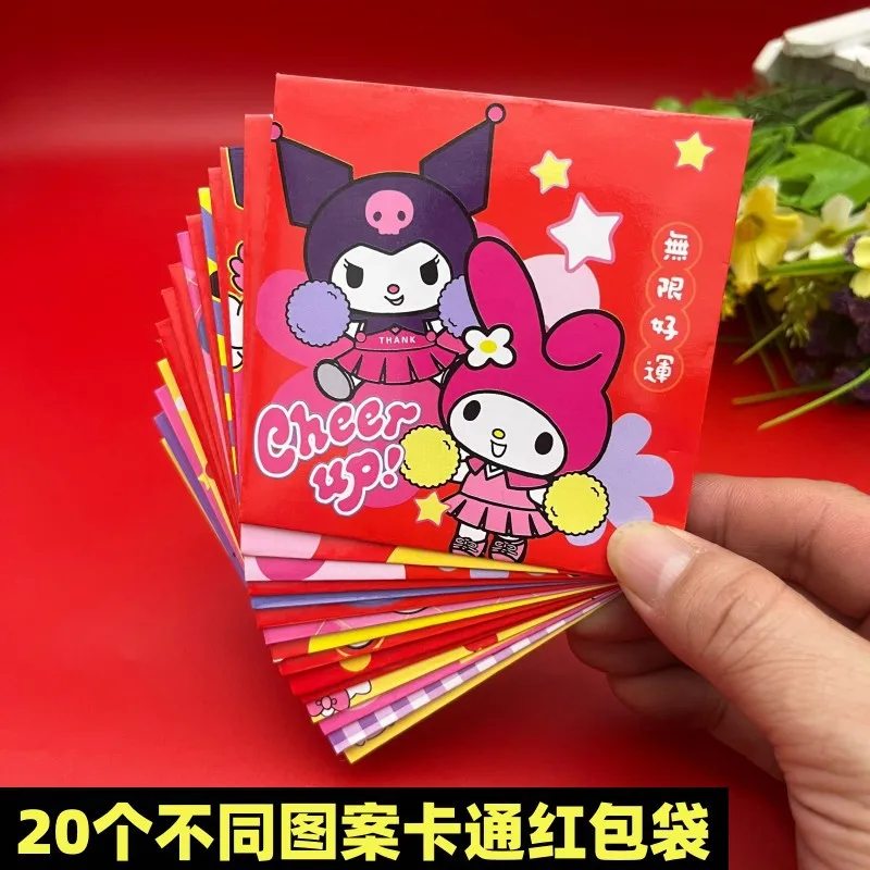 20PCS 2025 Sanrio Chinese Year Red Envelopes Creative Spring Festival Red Packet Traditional Lucky Money Pockets New Year Gifts