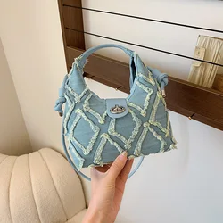 Fashion Small Denim Messenger Bag New Trend Autumn Handbags Mini Women's Canvas Shoulder Bag Female Versatile Crossbody Bags