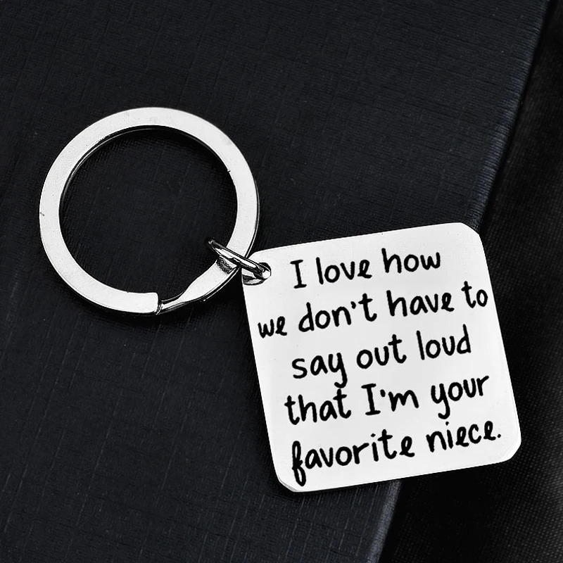 سلسلة مفاتيح من الفولاذ المقاوم للصدأ للعمول والأعمام، أنا سلسلة مفاتيح ابنة المفضلة لديك، هدية لأعياد الميلاد، عيد الميلاد، عيد الحب
