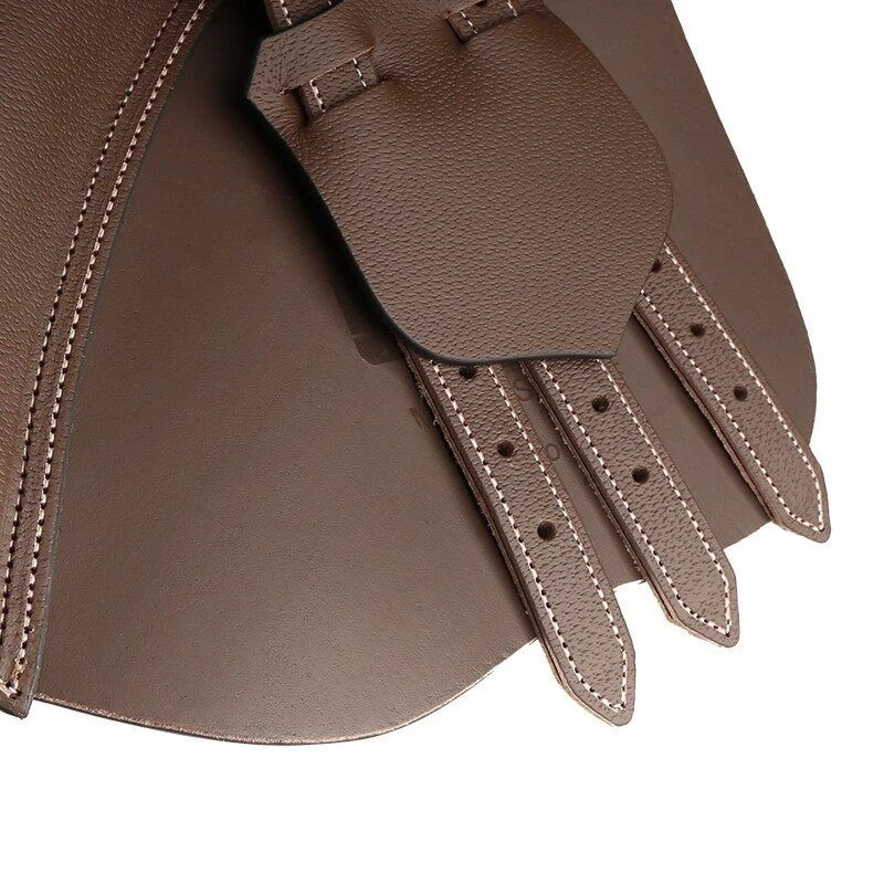 Double Leather Barrier Pommel Horse Saddle Seat, Black, Brown, Harness