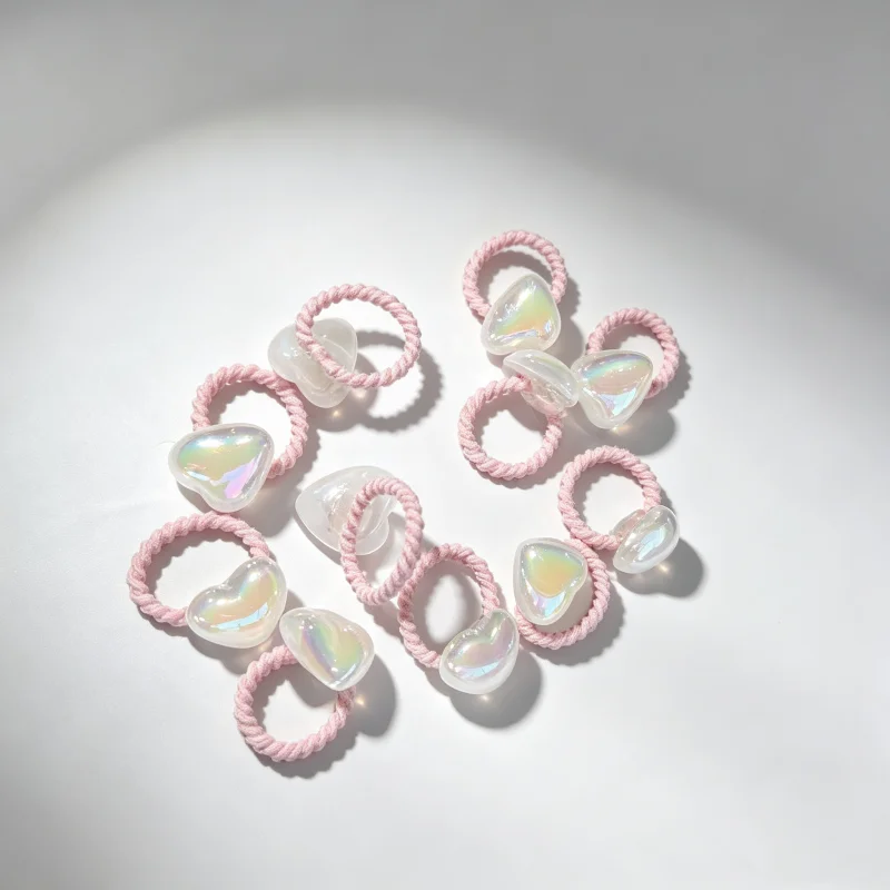 10pcs/set Cute Baby Girl Hair Love Bands Cartoon Love Heart Star Hair Ties Toddler Elastic Rubber Band Kids Hair Ropes Headwear image 2