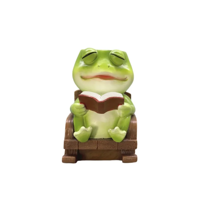 Creative Swing Chair Frog Succulent Planter, Resin Desktop Flower Pot Ornament