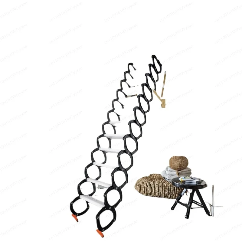 

Настенная складная лестница Двухступенчатая телескопическая лестница на чердаке