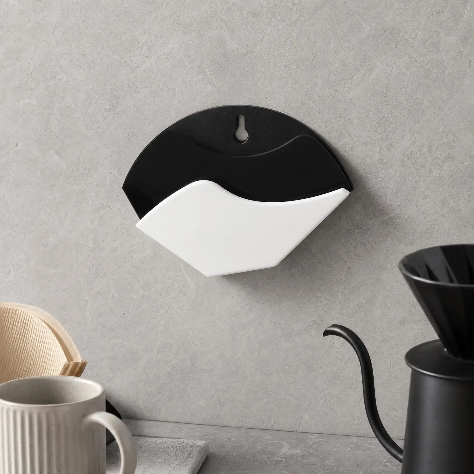 Coffee Paper Storage Rack Acrylic Wall Hanging Filter Holder for Pour over Coffee Station Countertop Organizer