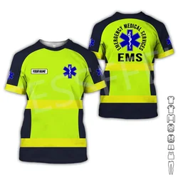 NewFashion Custom Name Cosplay EMS Paramedic EMT Worker Retro Shirts Retro 3dprint Summer Casual Vintage t-shirt maniche corte N