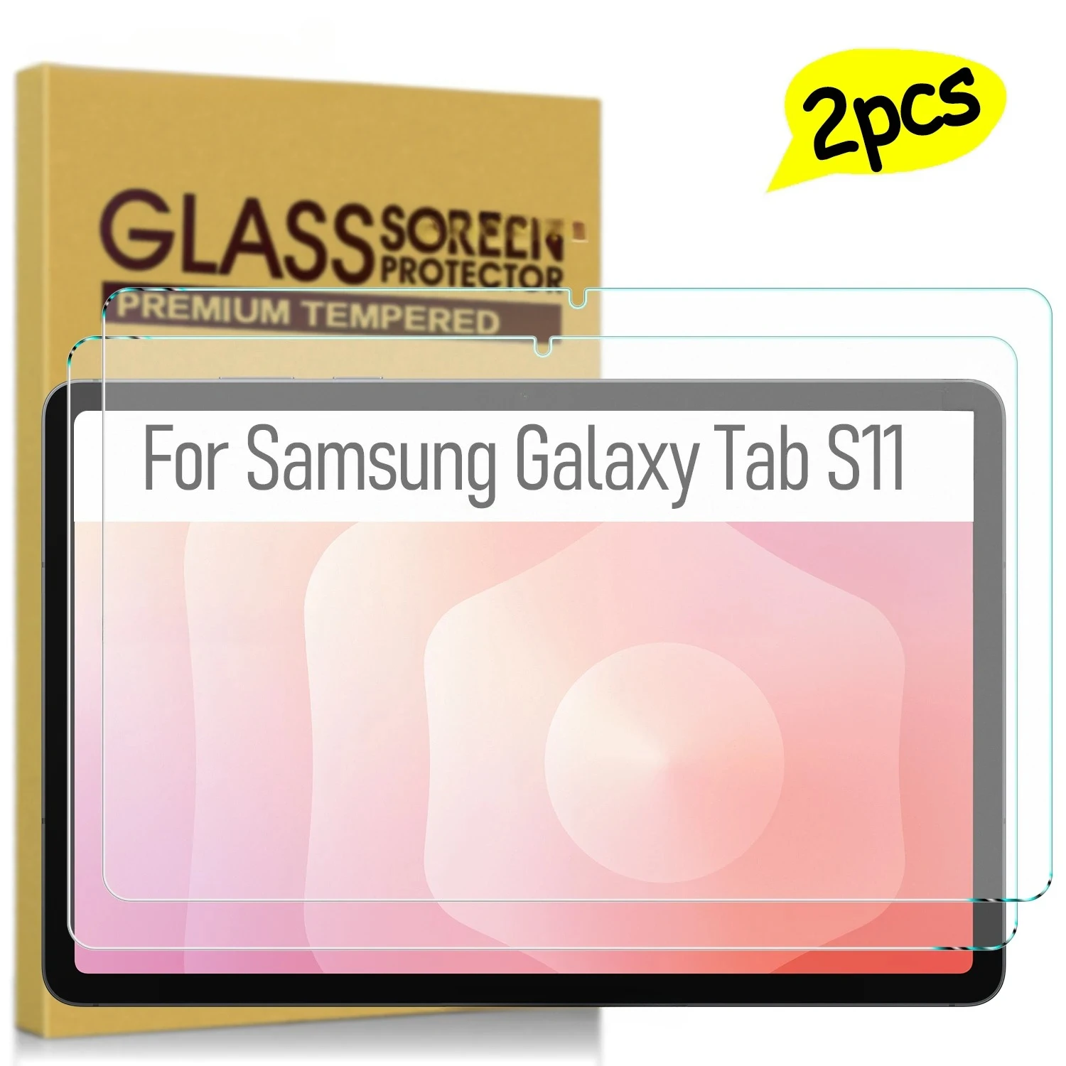 

2025 NEW for Samsung Galaxy Tab S11 5G WiFi S10 Lite Screen 9H HD Tempered Glass Film Protector Anti Scratch Full Cover 2-Pack