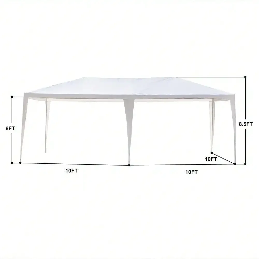 10x 20ft Tent Party PE Gazebo Wedding Canopy,6 Removable Wall White