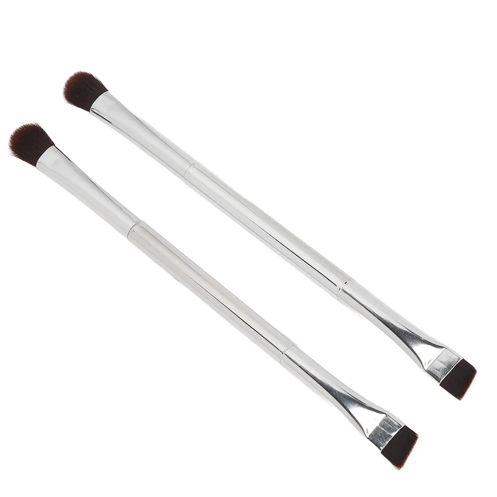 Set di pennelli per ombretto a doppia estremità, strumento per trucco per sopracciglia inclinate, capelli morbidi, 2 pennelli cosmetici per donne