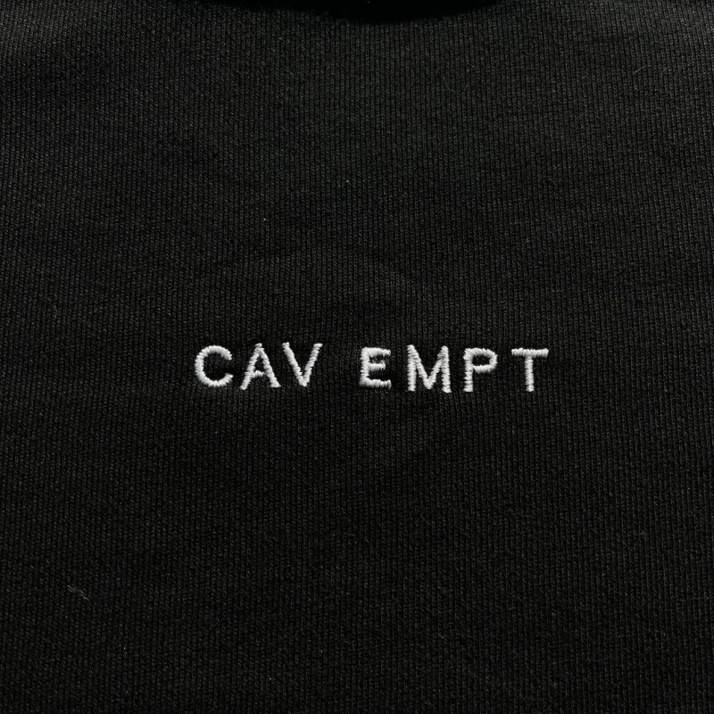 Simple Fashion Embroidered Black Hooded Sweatshirt Cavempt Hoodie Loose Round Neck C.E Top