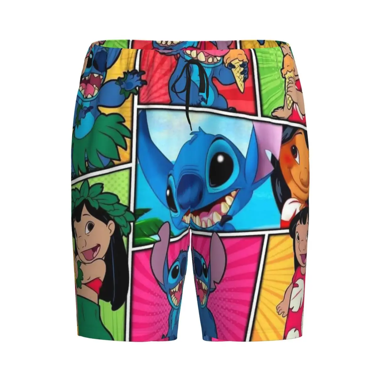 شورت بيجامة رجالي من Lilo Stitch Cartoon Anime Manga مطبوع حسب الطلب ملابس نوم Pjs مع جيوب